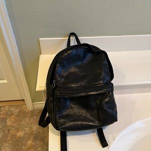 Madewell black leather backpack